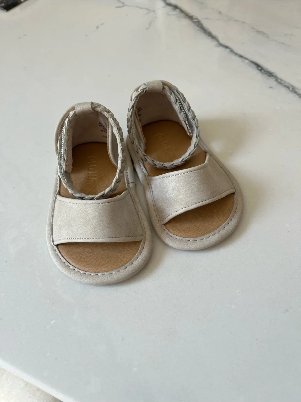 Baby girl Braided Strap Sandals in Light Beige